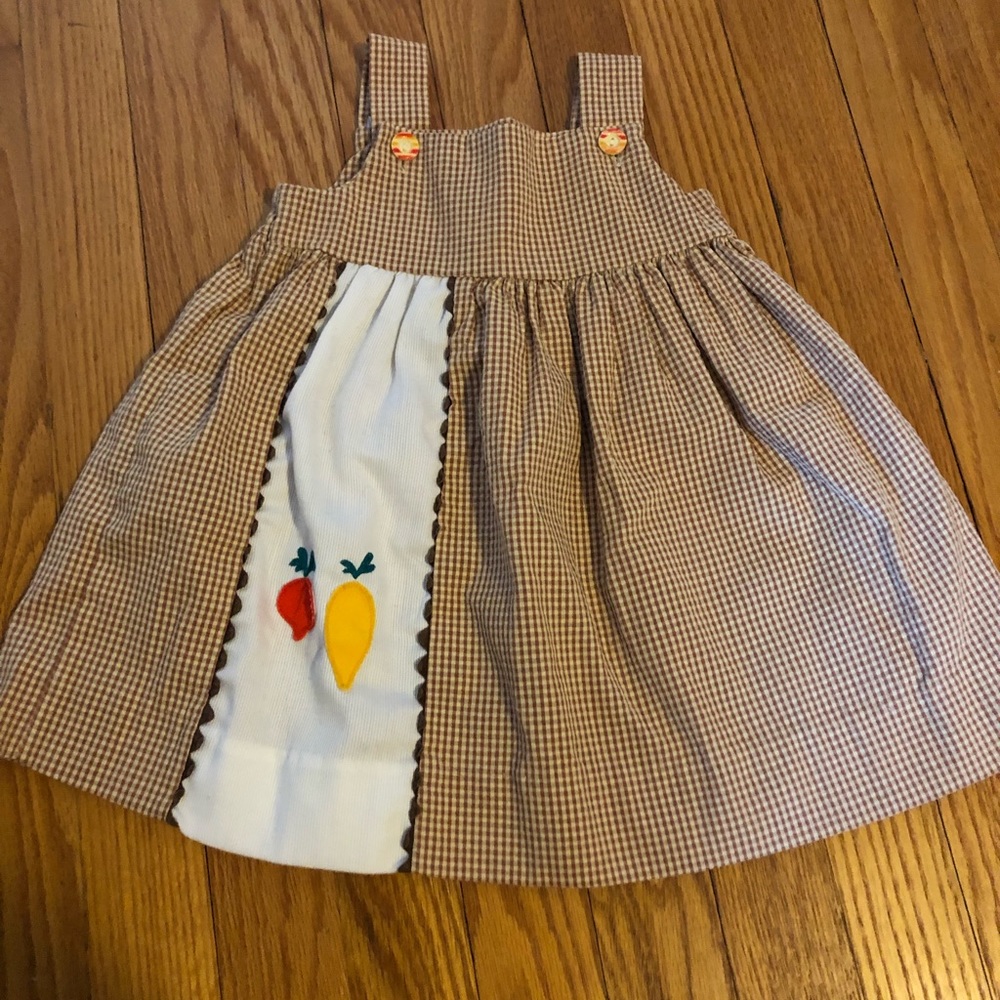 Vintage Gingham Vegetable Dress Size 2